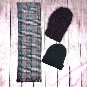 AE outfitters, merona beanie, plaid scarf